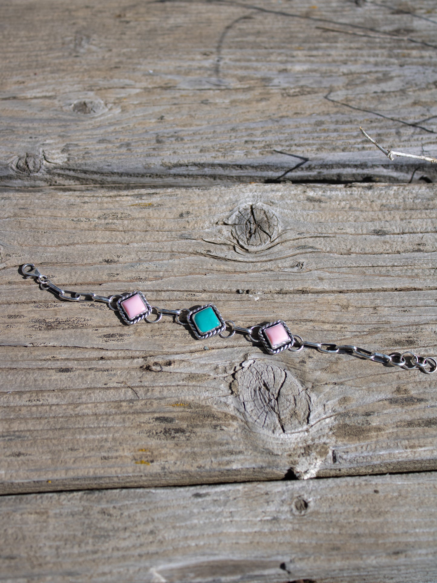 Blue Skies & Blush Link Bracelet