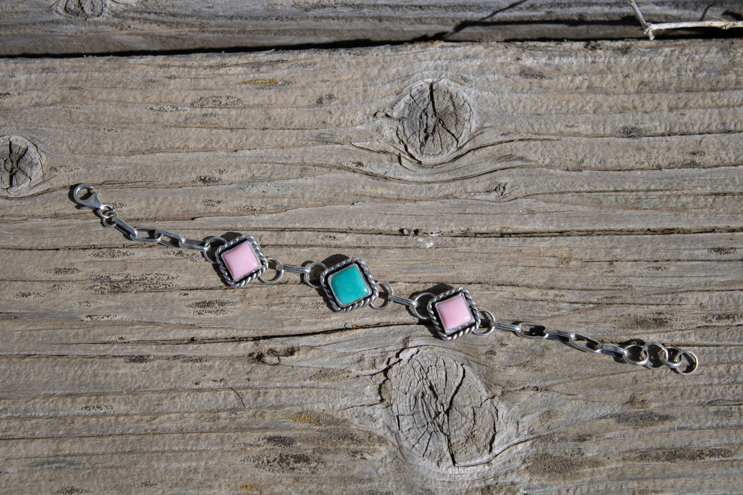 Blue Skies & Blush Link Bracelet