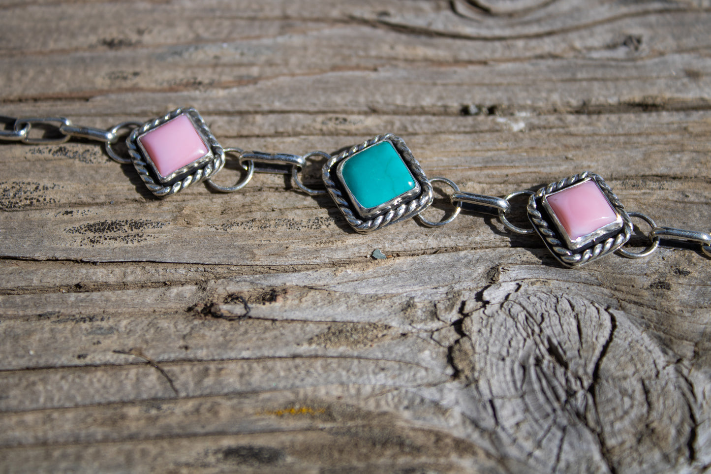 Blue Skies & Blush Link Bracelet
