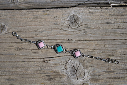 Blue Skies & Blush Link Bracelet
